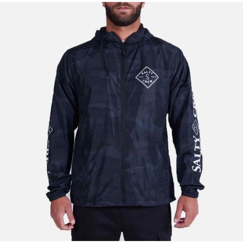 Salty Crew "Tippet" Windbreaker (Camo) Zip Up Jacket Size XL